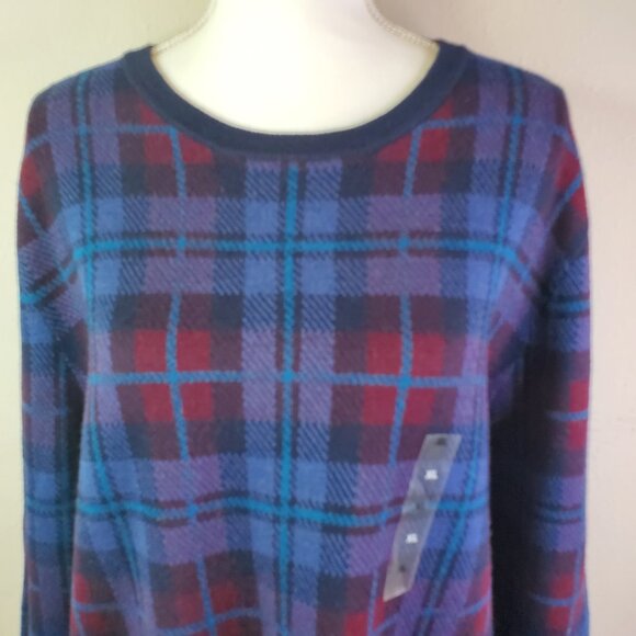 Club room Mens Blue Plaid Crewneck Sweater XL - Picture 5 of 10